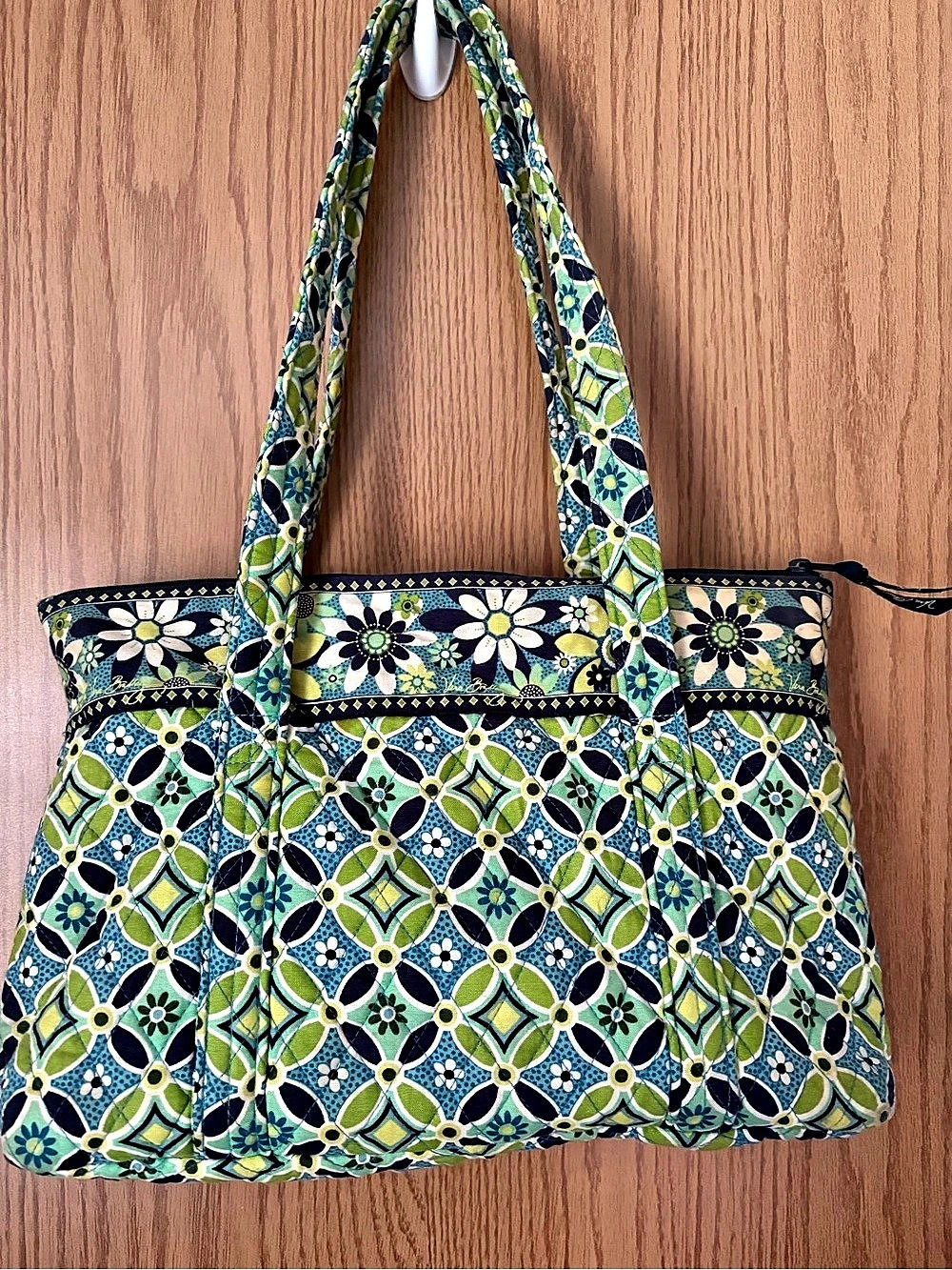 Vera Bradley Daisy Classic Tote Green & Blue